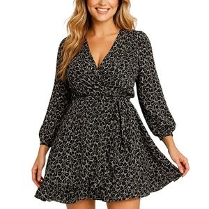 Zimmermann Black and White V-Neck Bishop Sleeve Sundress NWOT